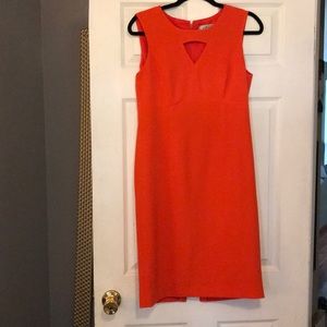 Orange sleeveless dress with cutout